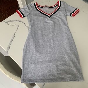 Grey v neck sport bodycon dress